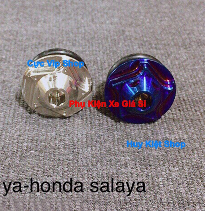 Ốc nhớt yamaha, honda kiểu salaya inox, inox xi titan ms2369