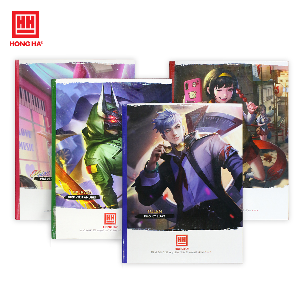 Vở 4 ô ly 200 trang Hồng Hà Class Liên Quân - 0439 | Dành cho học sinh miền Trung - Nam