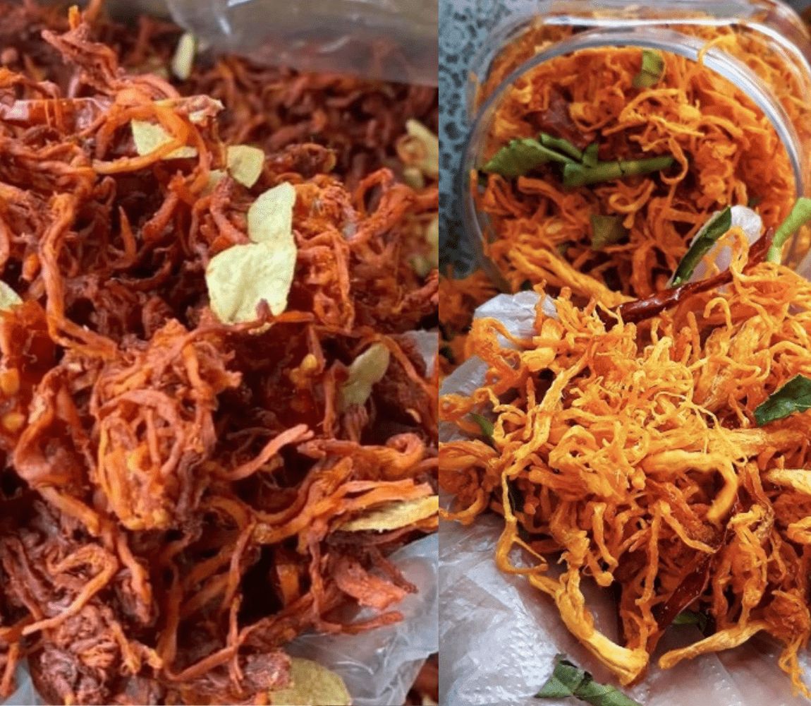 1 KG- Khô gà lá chanh mix khô heo cháy tỏi loại ngon