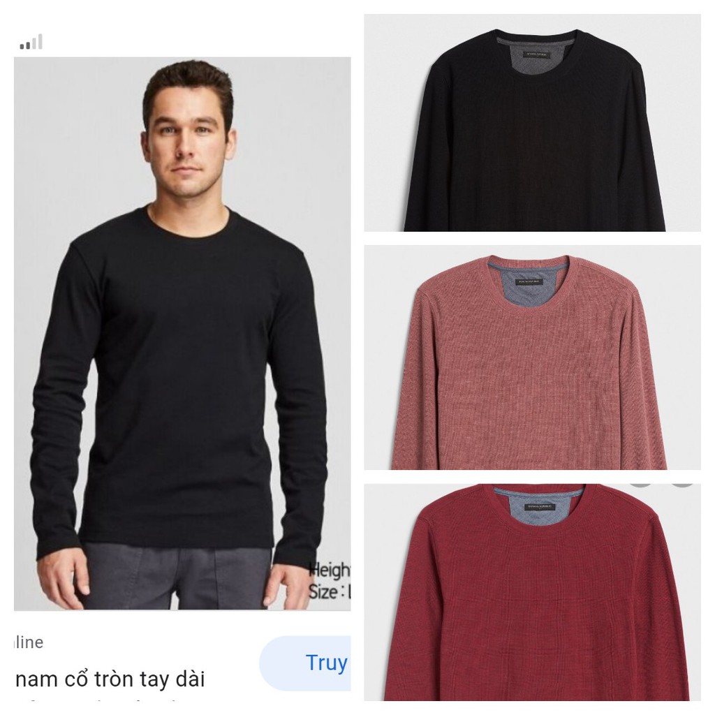Áo thun nam dài tay BANANA REPUBLIC cổ tròn xuất xịn