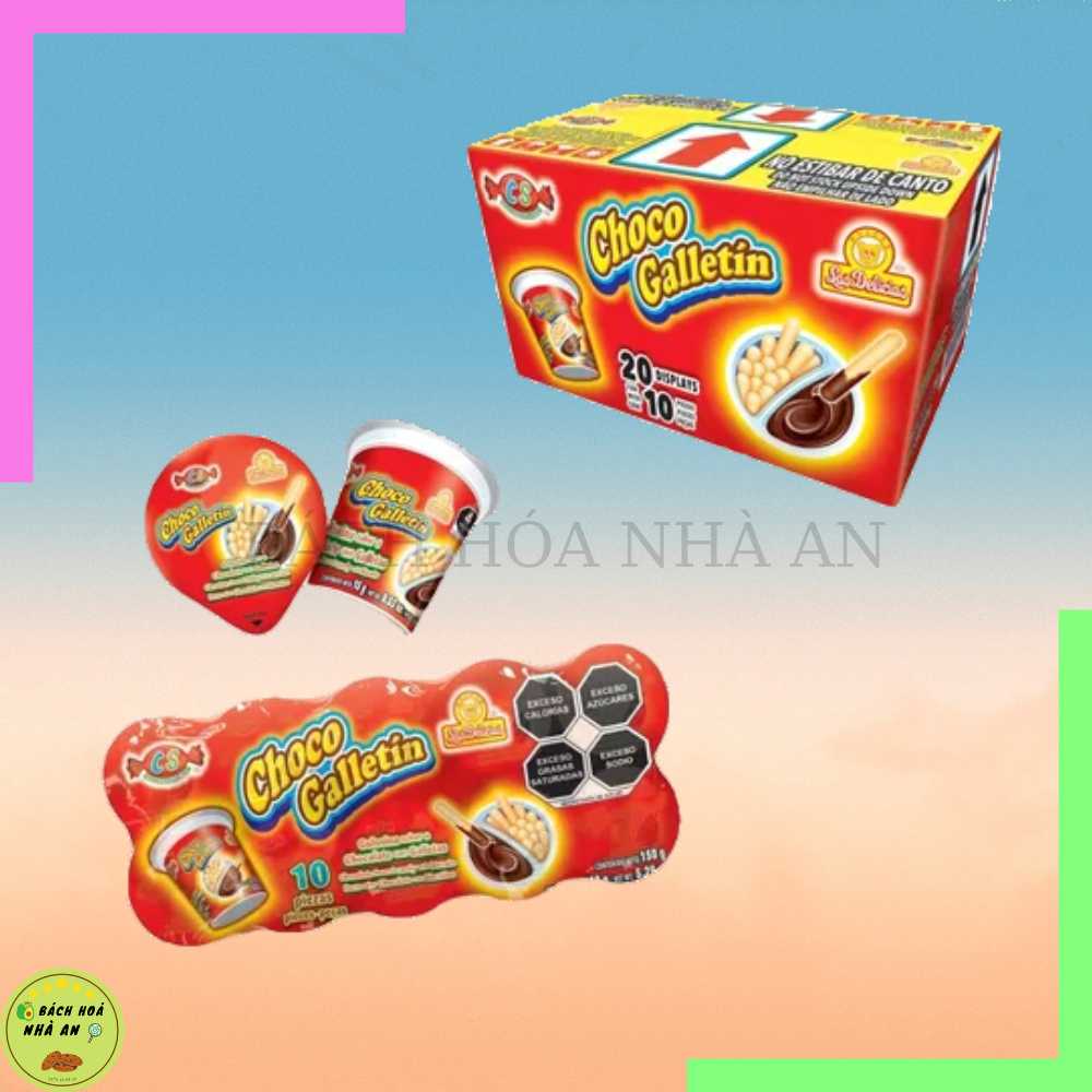 Bánh que chấm socola galletin 150gram | lốc 10 hủ |