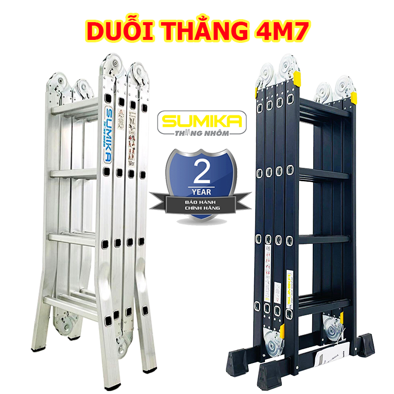 Thang nhôm gấp 4 đoạn đa năng Sumika SK604 SKM204NEW 4,7m