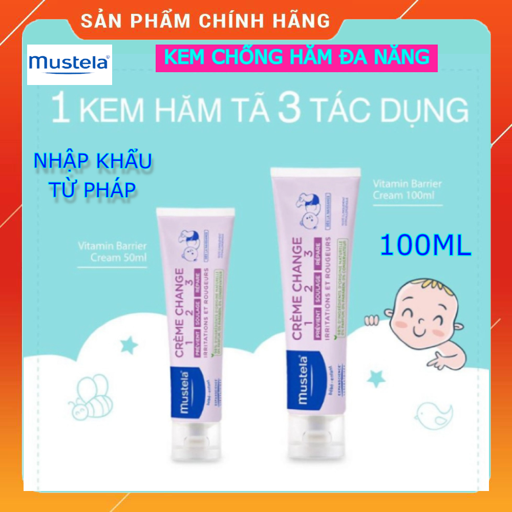 Kem chống hăm tã cho bé MUSTELA Vitamin Barrier Cream 100ml 123 Skin
