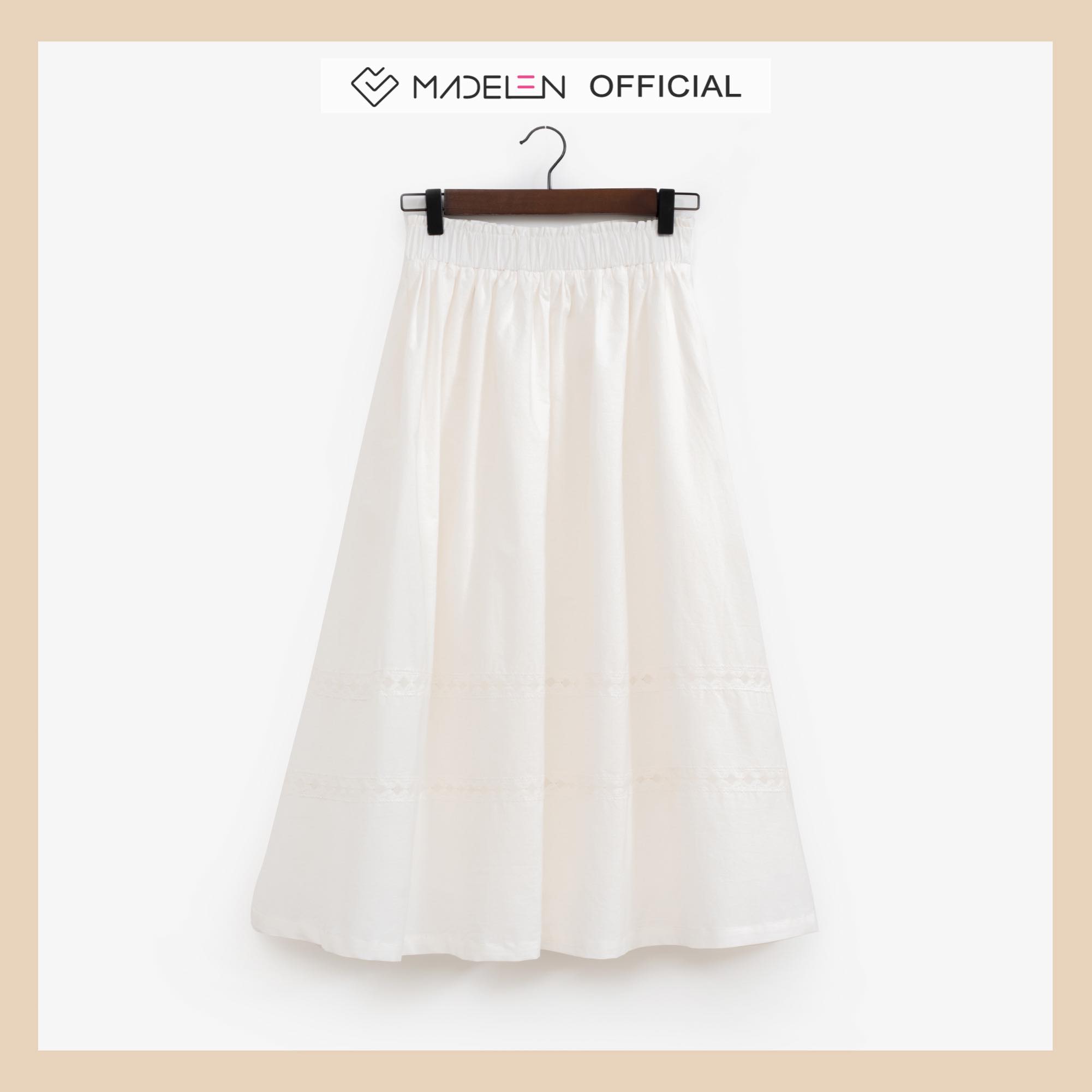 Chân váy dáng dài vintage trắng MADELEN