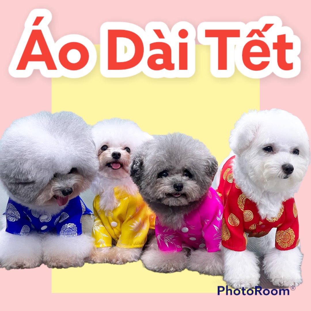 Áo dài tết truyền thống cho chó mèo thú cưng đủ size 1-15kg