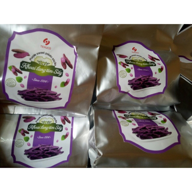 Gói 250g khoai tím sấy huynh đệ tề hùng date 2022