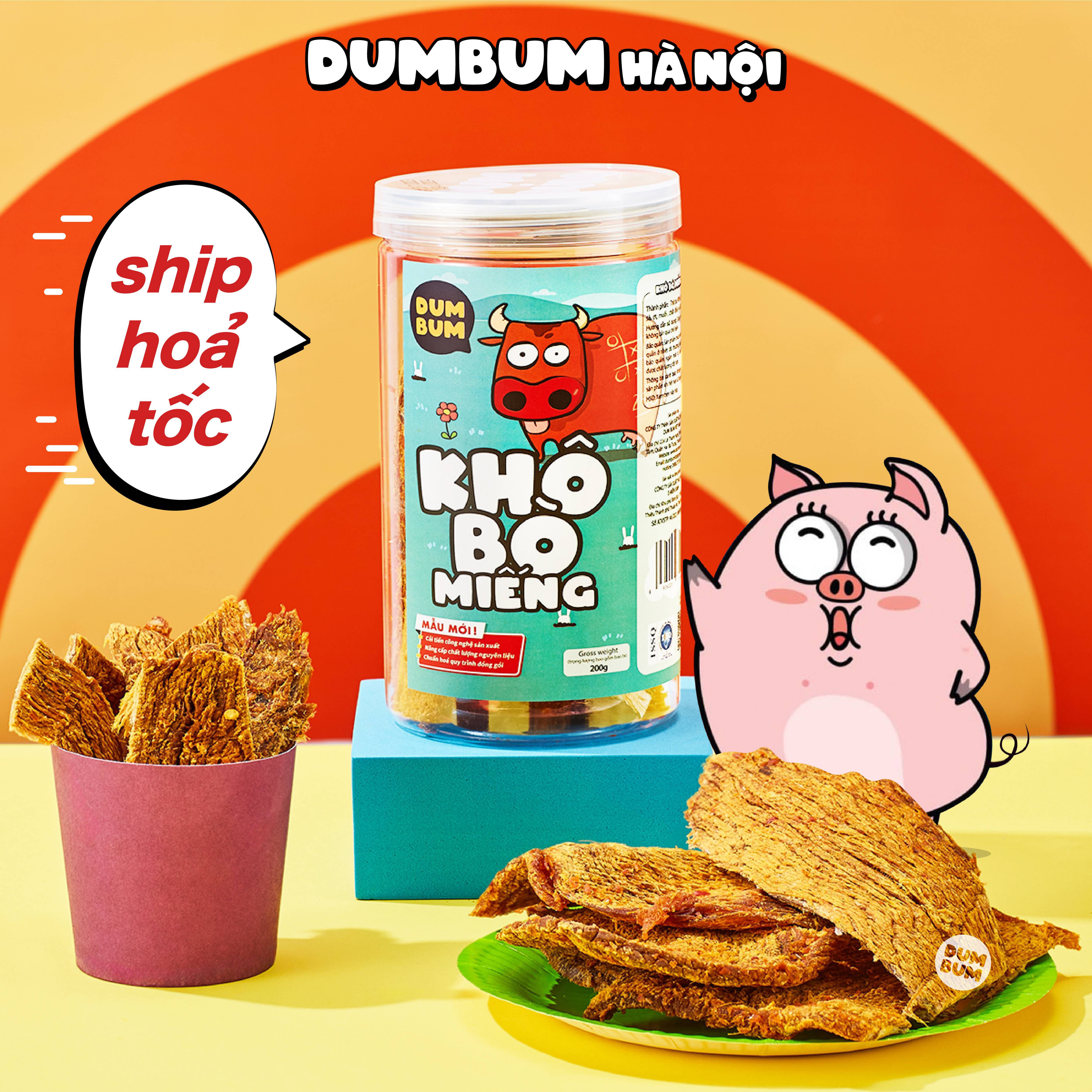Khô bò miếng 200g Dumbum đồ ăn vặt Hà Nội vừa ngon vừa rẻ