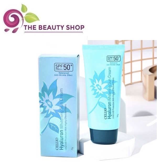 Kem chống nắng dưỡng ẩm, dưỡng trắng da cellio hyaluron whitening spf50 pa+++ 70g
