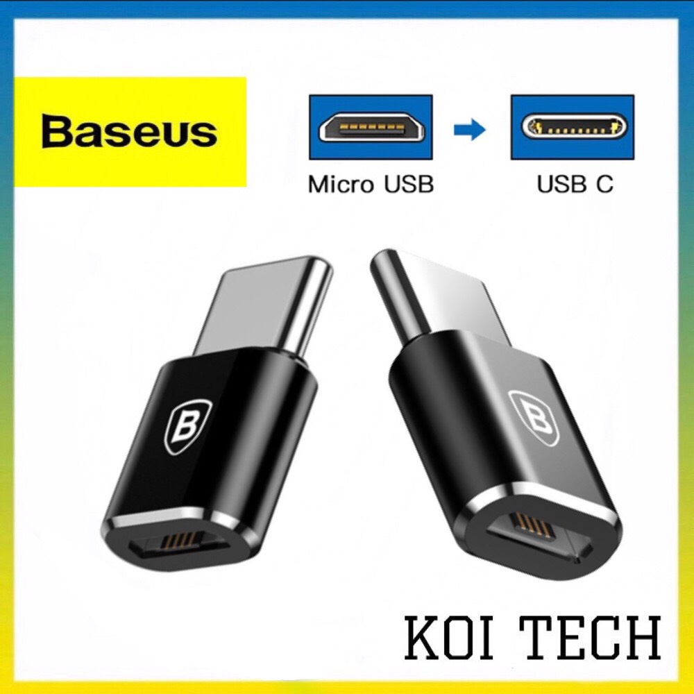 Đầu chuyển Jack chuyển adapter Baseus chuyển đổi từ micro usb sang type c cho andoird - KOI TECH