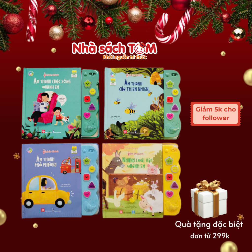 Sách âm thanh Đinh Tị sách song ngữ bìa cứng tương tác đầy thú vị cho bé từ 0-6 tuổi với nhiều chủ đề-Nhà sách Tom