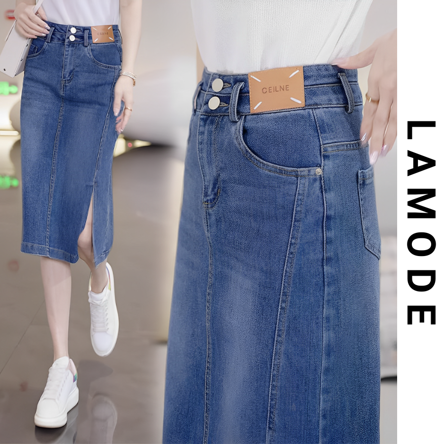 Chân váy jean bút chì lamode thời thượng tôn dáng cvj011