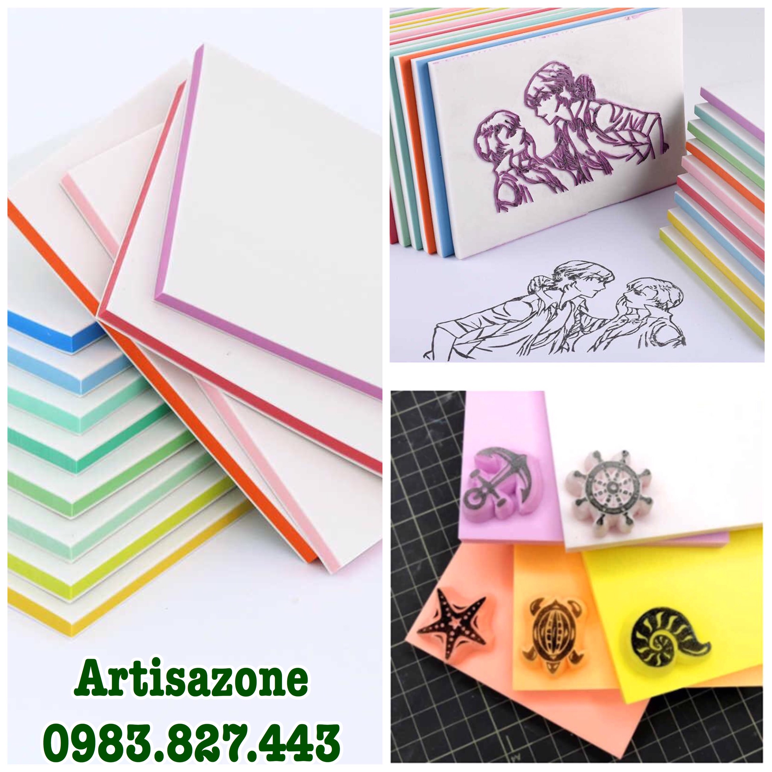 Cao su khắc dấu - Size 10cm x 15cm - (01 tấm) - Màu ngẫu nhiên