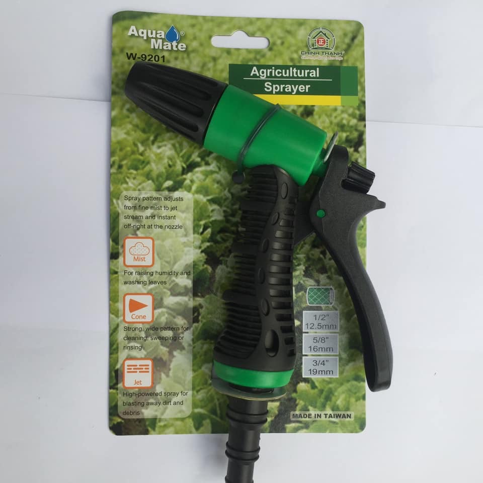 Đầu phun tưới cây, rửa xe Aqua Mate tay bóp nối trực tiếp với dây mềm