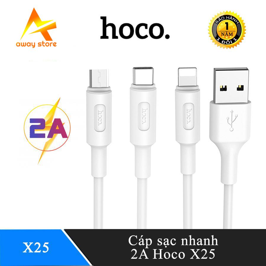Dây Cáp sạc Hoco X25 2A Type-C cho điện thoại Androids thiết kế thời trang, năng động, nhỏ gọn, chống rối đứt gãy, an toàn cho nguồn điện bạn sử dụng
