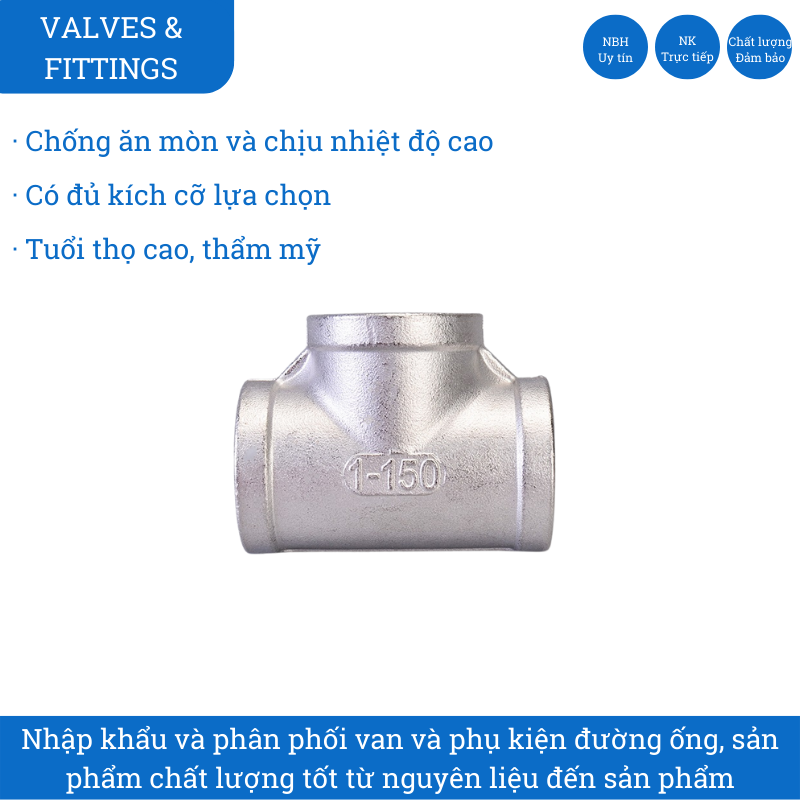 Tê ren inox 304 có nhiều kích thước ( ấn mua để lựa size )