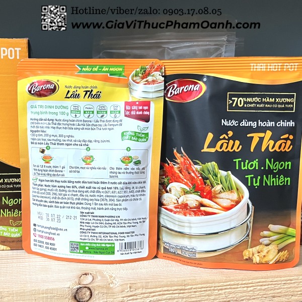 Nước dùng hoàn chỉnh LẨU THÁI Barona 180gr