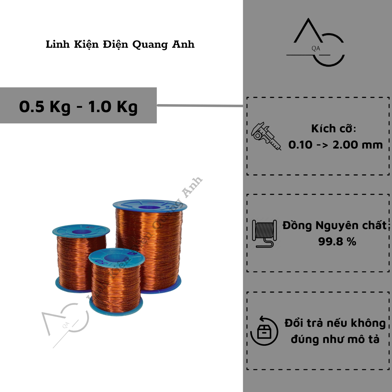 Dây đồng quấn biến áp 0.5 kg và 1 kg cách điện cuộn dây đồng quấn motor handmade bonsai