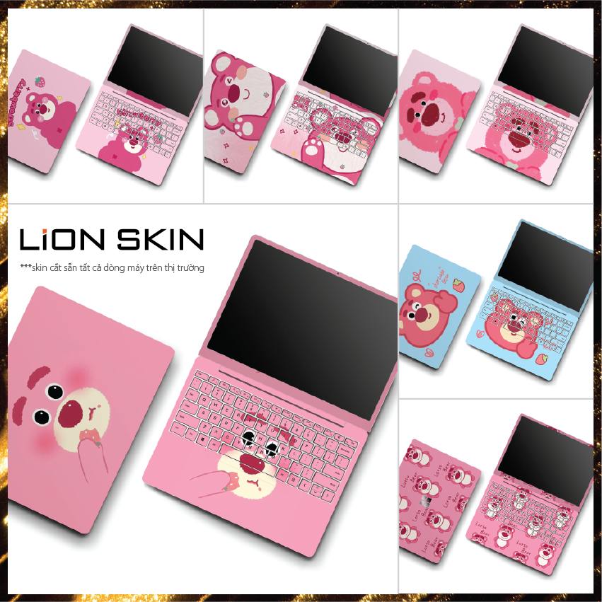 Decal dán laptop mẫu gấu lotso - decal laptop cắt sẵn theo máy theo dòng máy