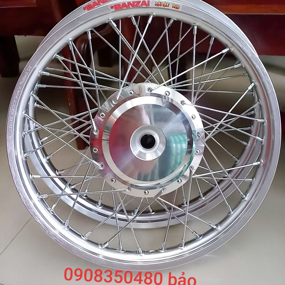 Bánh căm VARIOO CLICK THÁI ARI BLAED và VISON căm đùm mạ crom niềng nhôm BANZAI niềng size 17