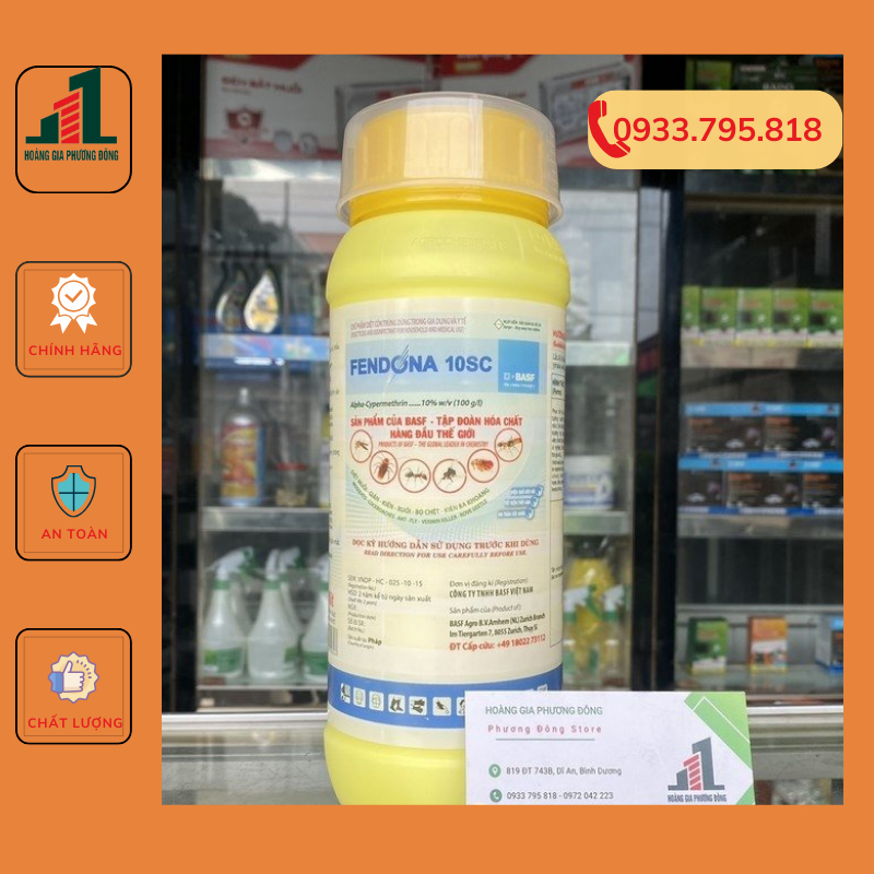 Fendona 10SC - Thuốc diệt côn trùng ruồi muỗi kiến gián... Chai 1 lít