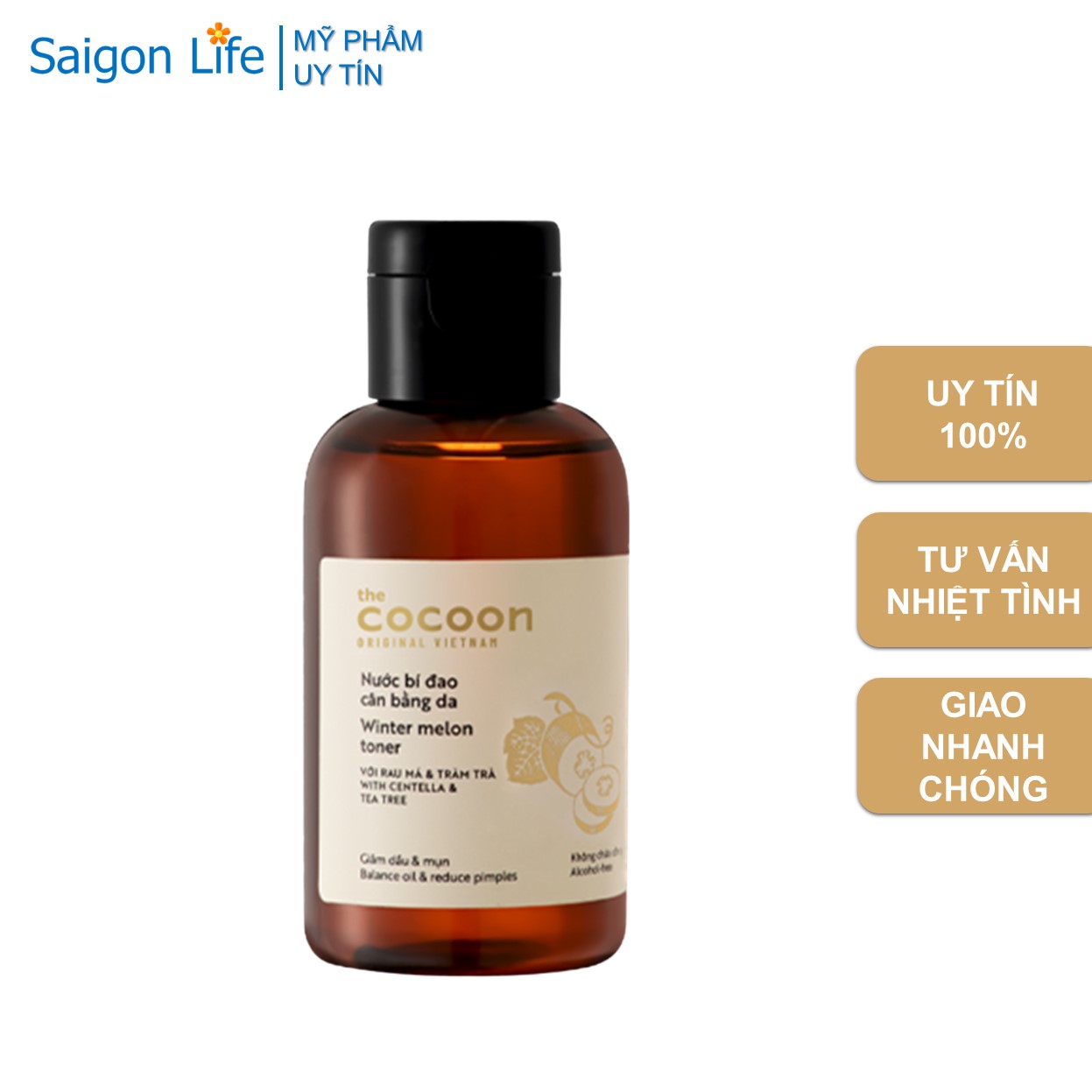Nước bí đao cân bằng da cocoon giảm dầu, mụn cocoon winter melon toner 140ml