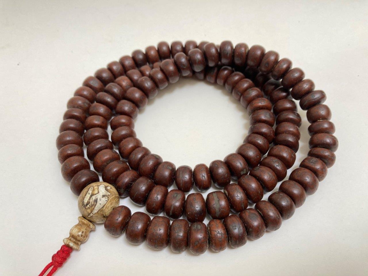 Chuỗi tràng 108 hạt 12-13mm Bồ đề Phật nhãn tự nhiên Nepal - Hạt mài màu nâu