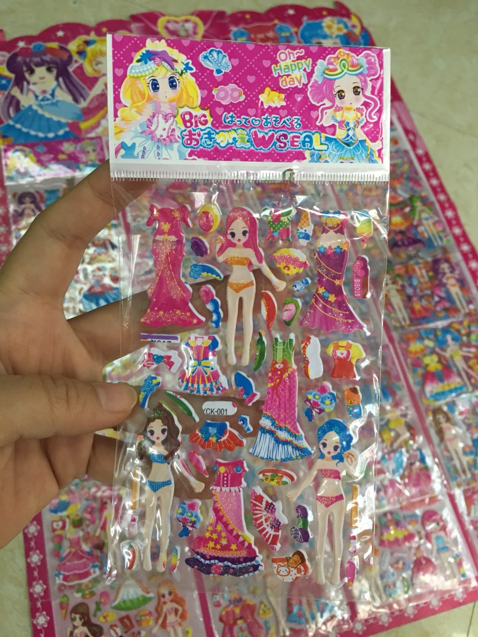 Hình dán sticker 3d nổi cute chống nước chữ động vật siêu nhân công chúa