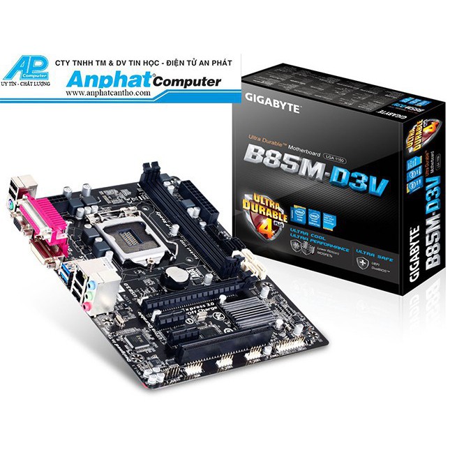 Bo mạch chủ main gigabyte b85m-d3v - hàng cty - bảo hành 36 tháng