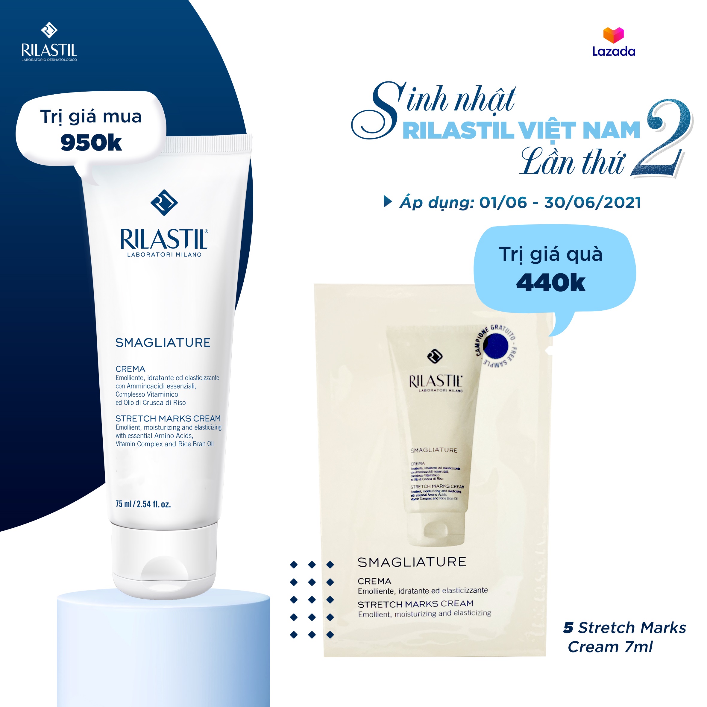 Kem chống rạn da Rilastil Stretch Mark 75ml