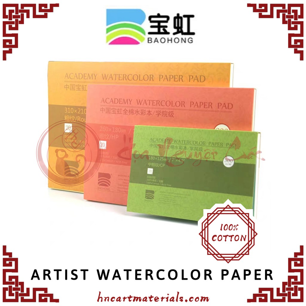 Giấy vẽ màu nước cao cấp 100% Cotton Artist Chính hãng