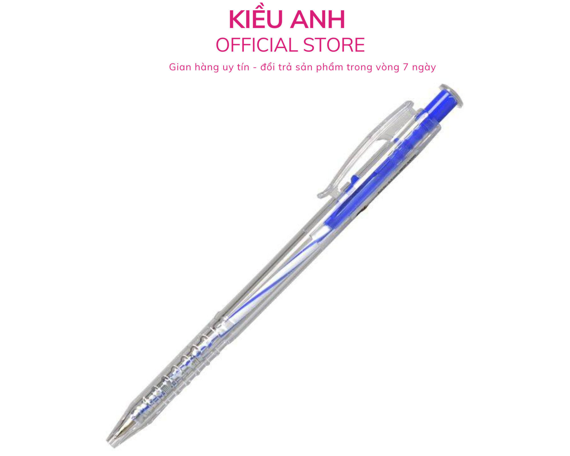 Combo 20 Bút bi Thiên Long TL-027 mực xanh/đỏ/đen/tím ngòi 0.5mm dạng bấm cò, nét đều