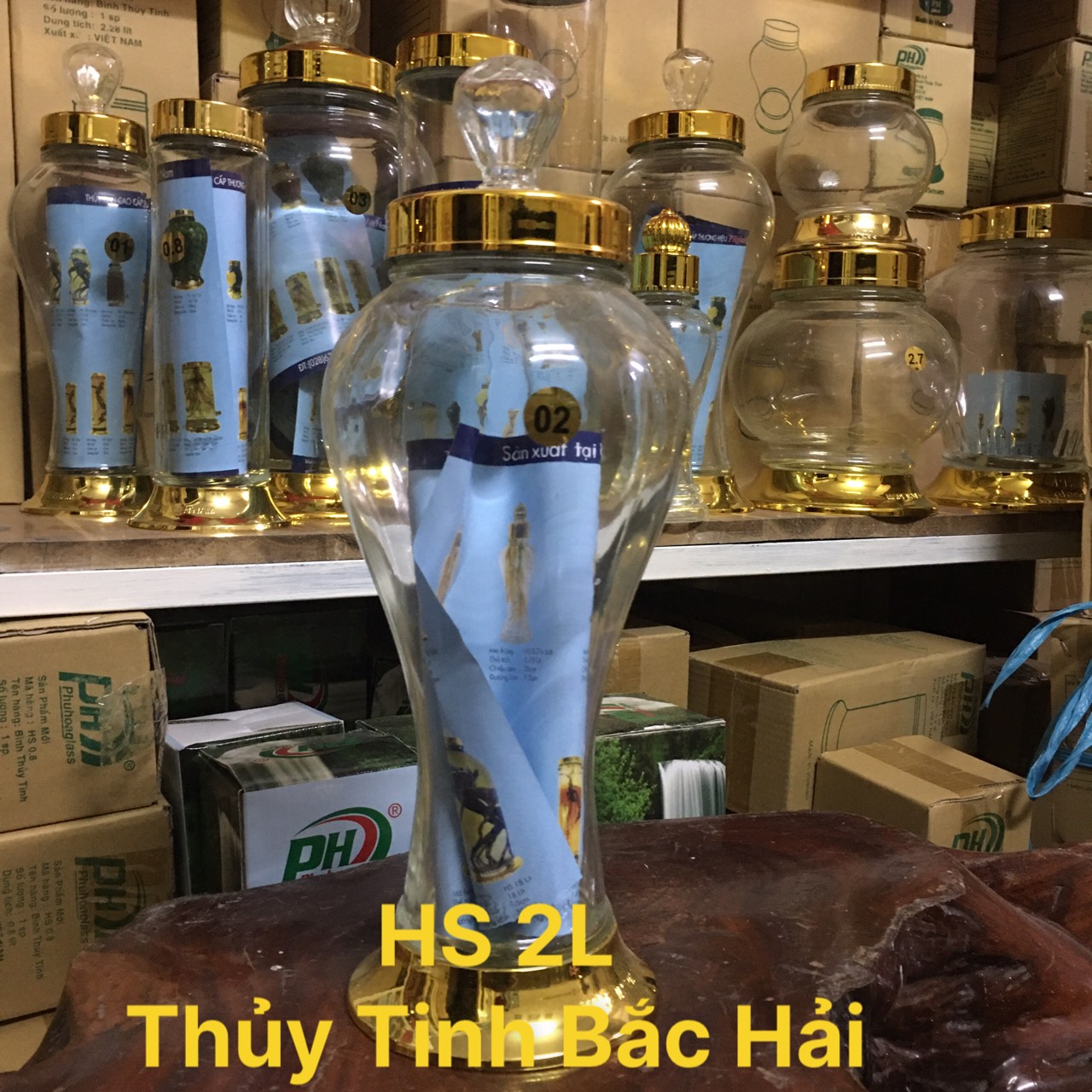 [HCM]BÌNH THỦY TINH HŨ VÀ HŨ THỦY TINH NGÂM RƯỢU 2L- THỦY TINH BẮC HẢI
