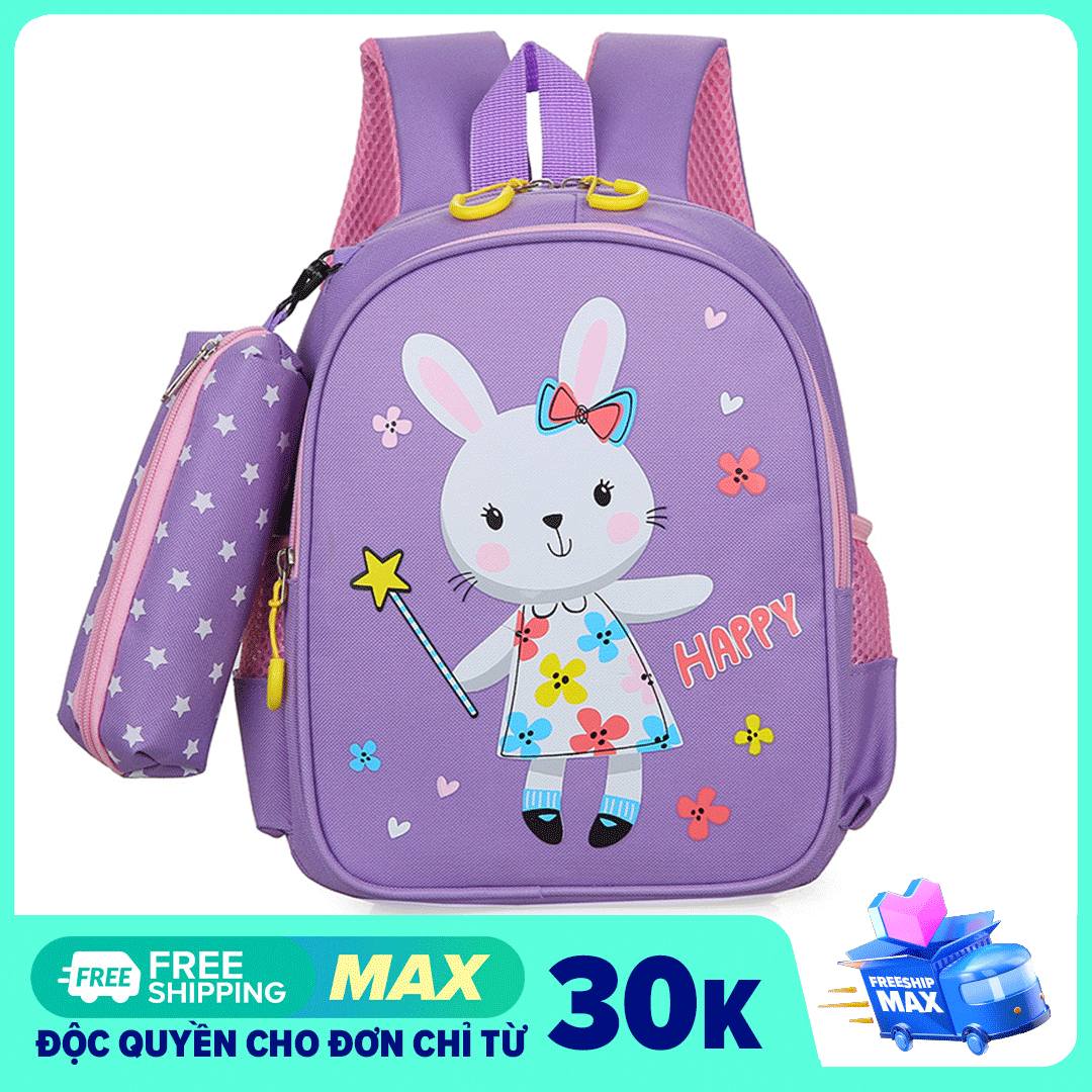 [3-6 tuổi- có mã giảm 18k] Balo mầm non cho bé trai, bé gái đi học lớp lá, túi trẻ em mẫu giáo có bóp ví thích hợp cả đi chơi hình thỏ, khủng long dễ thương unicorn