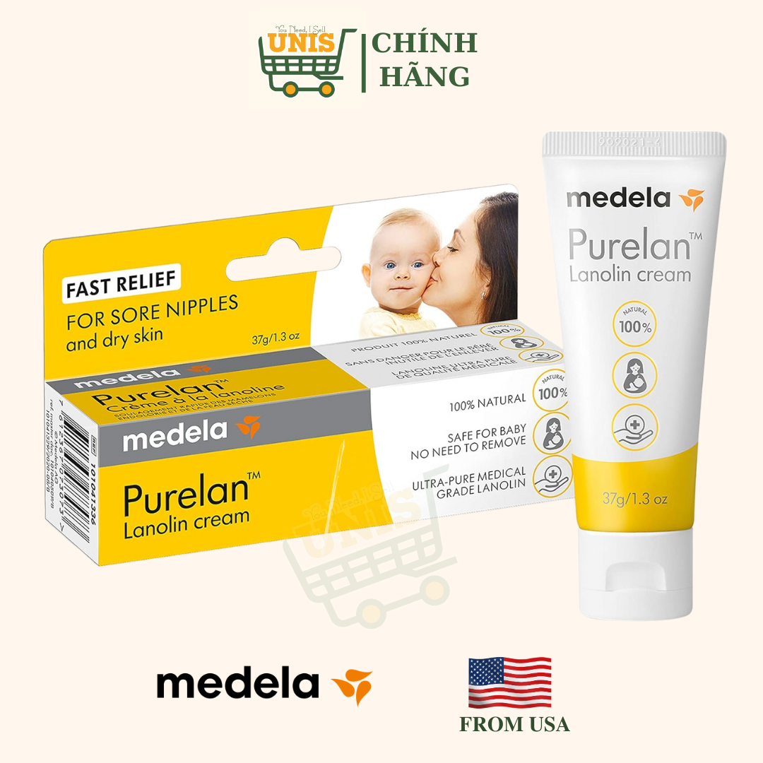   NHẬP MỸ - AUTH - ĐỦ  BILL  Kem Bôi Nứt Đầu Ti Nứt Cổ Gà MEDELA Lanolin chiết xuất mỡ cừu 37g  Date 2026  