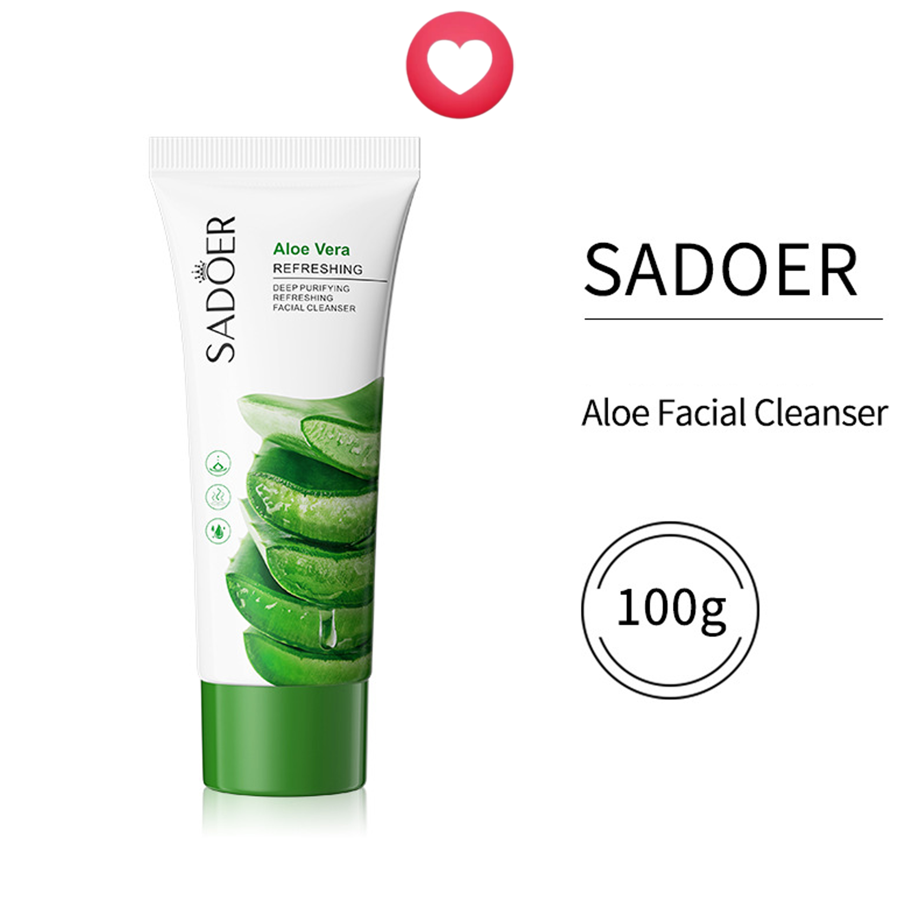 Sữa rửa mặt trắng da Sadoer Aloe Vera 100g chiết xuất nha đam