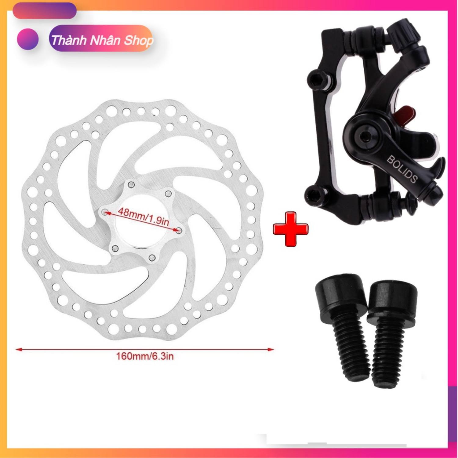 [HCM]Bộ Phanh Thắng Đĩa Xe Đạp Thể Thao 160mm BOLIDS