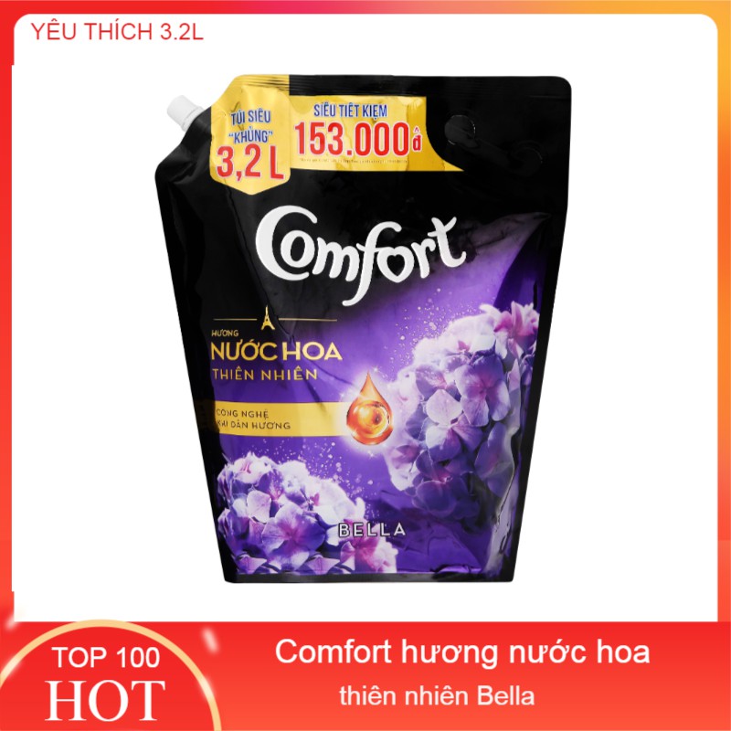 Nước xả vải Comfort hương nước hoa thiên nhiên túi 3.2 L