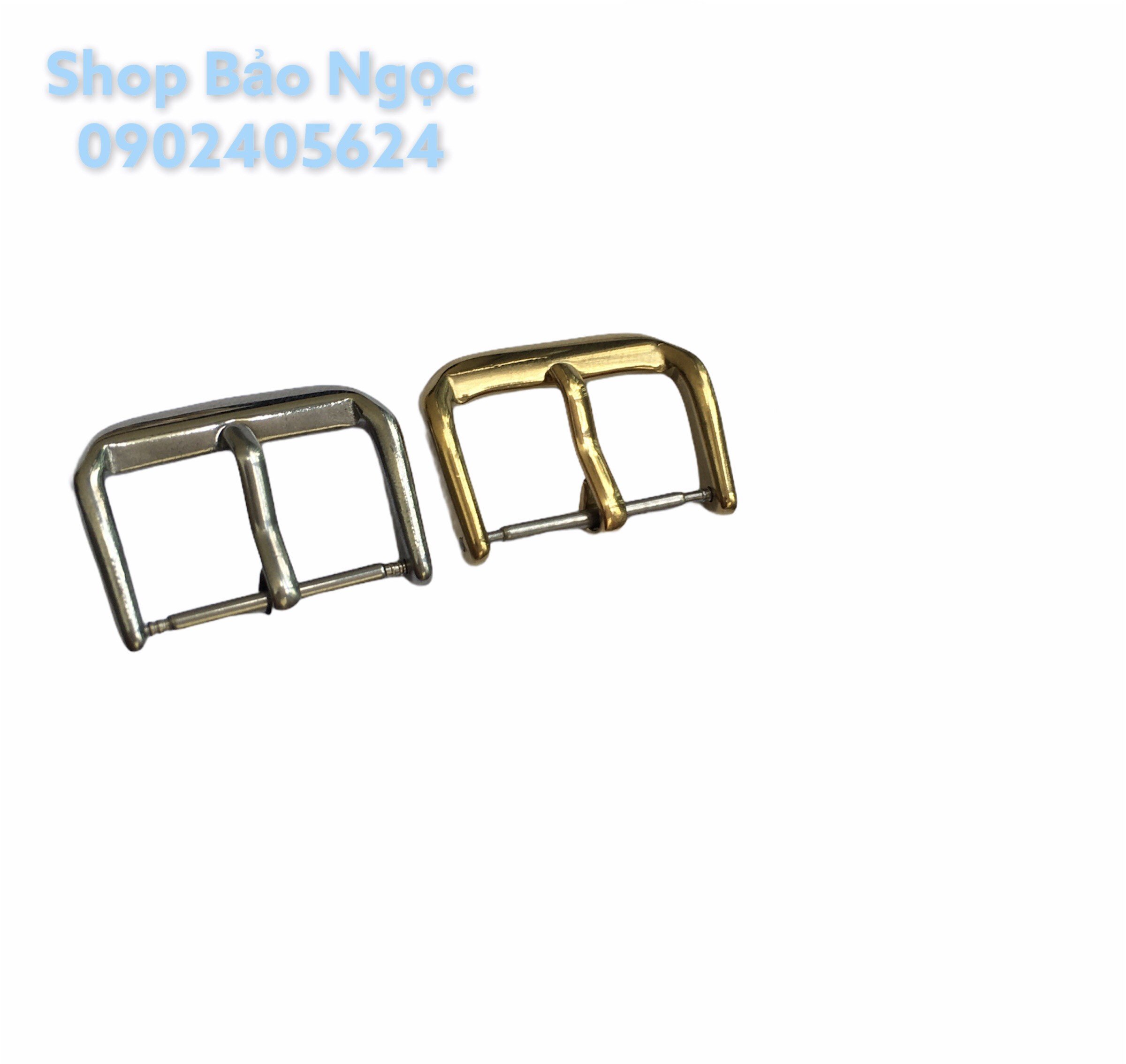 [HCM]Khoá kim đồng hồ chất liệu inox dày màu trắng vàng đủ size 16-18-20-22 (KK)