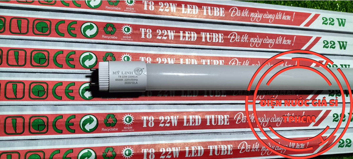 Bộ máng, bóng đèn led tuýp 22w 1m2 1,2m màu trắng
