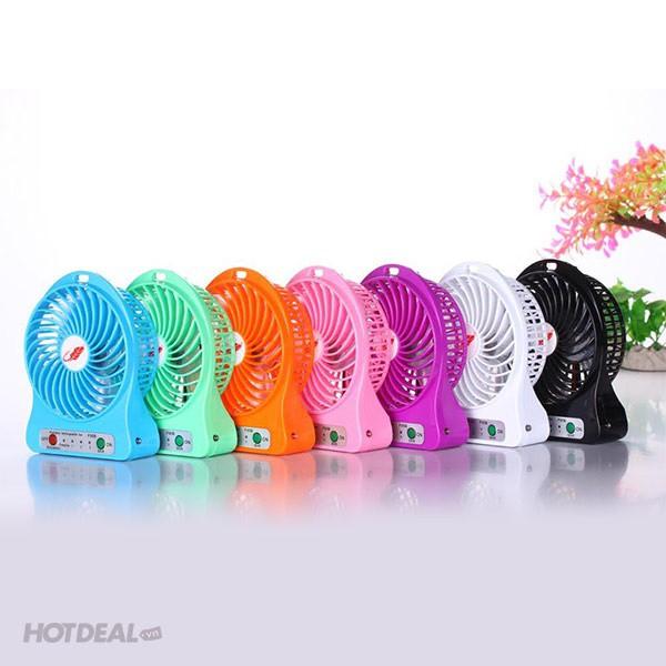 Quạt sạc cầm tay 3 chế độ gió tích hợp đèn pin