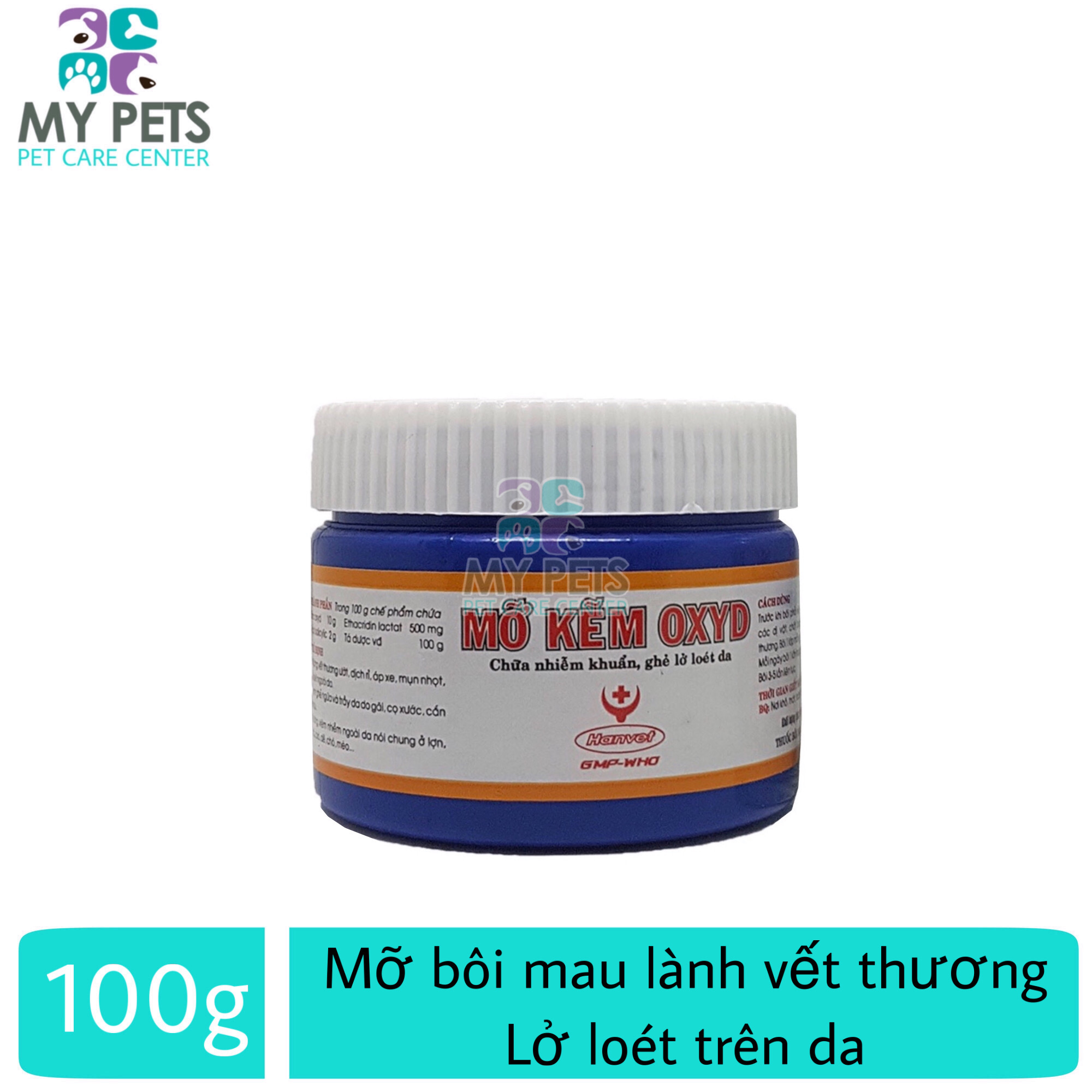 Mỡ bôi mau lành vết thương trên. ghẻ ngứa lở loét trên da cho chó mèo - Mỡ kẽm OXYD 100g