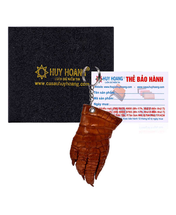 Th8212 - móc khóa da cá sấu màu vàng