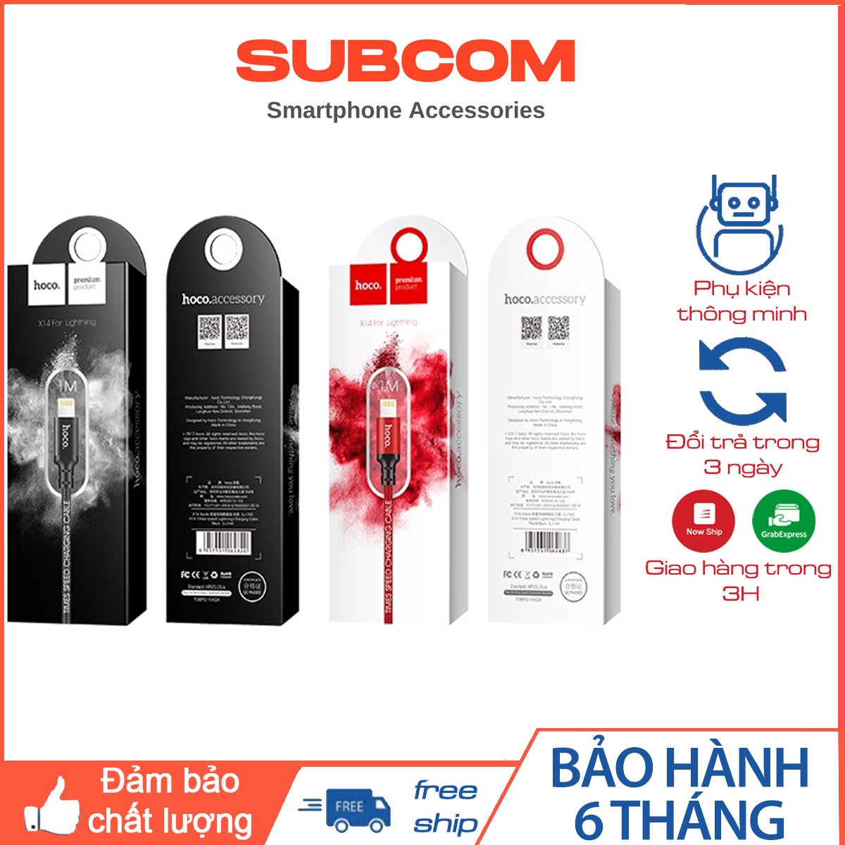 Dây sạc iphone - cáp sạc iphone hoco x14 cho điện thoại ipad