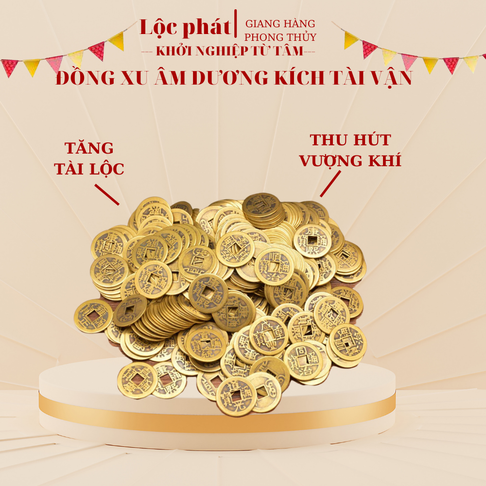 Combo 2 đồng xu cổ phong thủy - freeship
