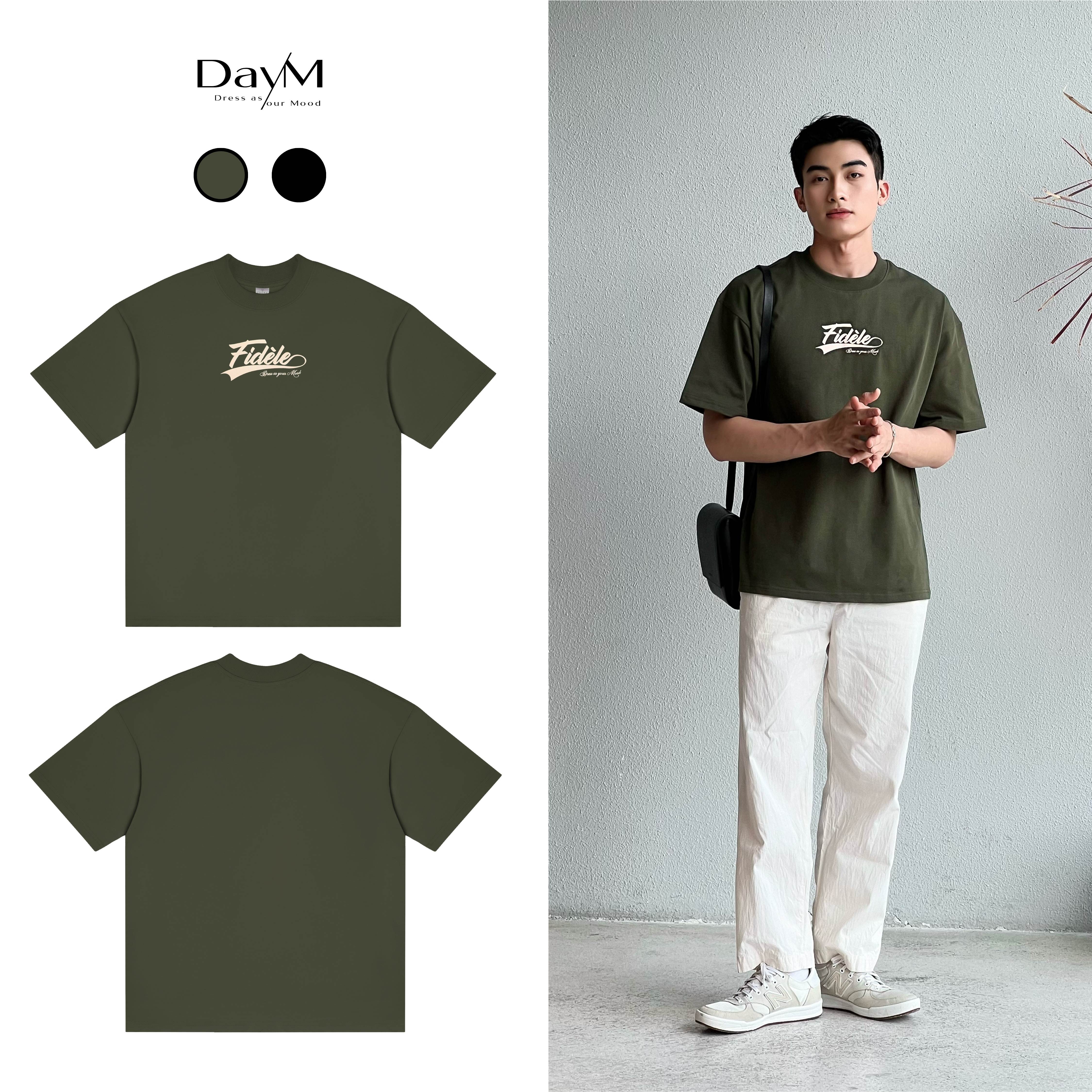 Áo thun nam DayM | Fidèle - Form Âu, oversize, 100% cotton co giãn 2 chiều thoáng mát, 250gsm