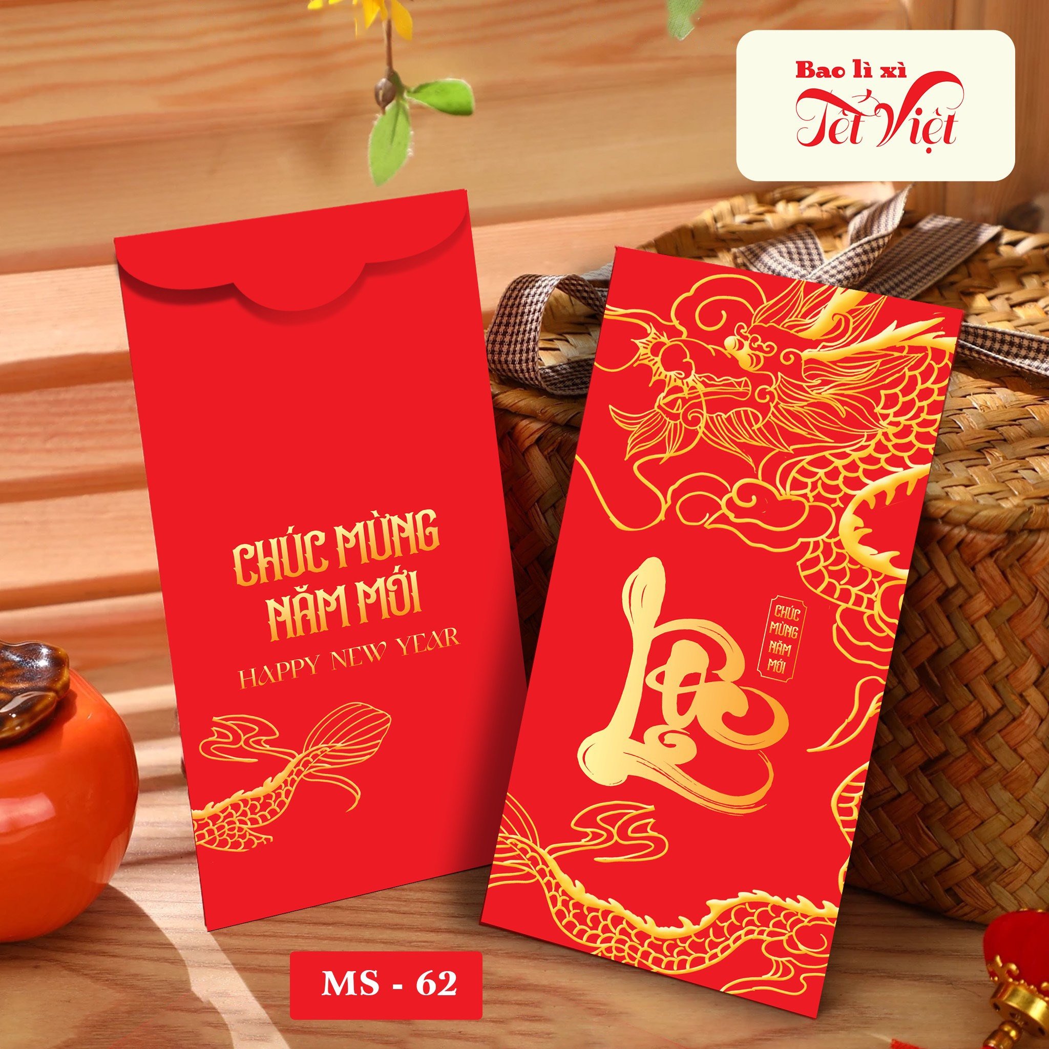 1000 bao lì xì tết 2024 giấy c150 cứng, dày