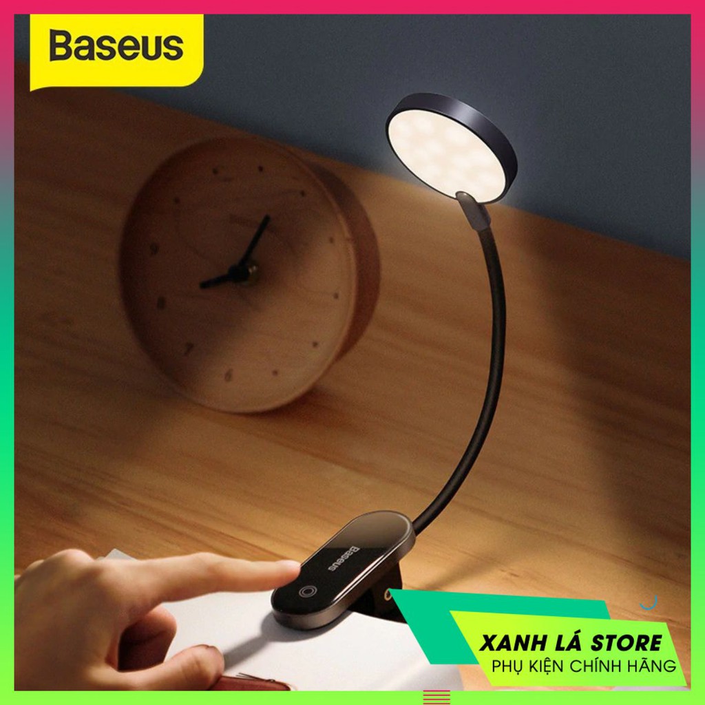 Đèn LED Baseus nhỏ kẹp bàn không dây cảm ứng sạc USB để đọc sách vào ban đêm