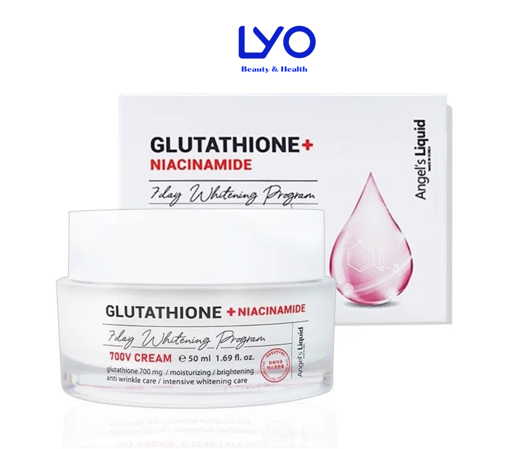 KEM DƯỠNG TRUYỀN TRẮNG ANGEL’S LIQUID GLUTATHIONE + NIACINAMIDE 7DAY WHITENING PROGRAM 700 V-CREAM.