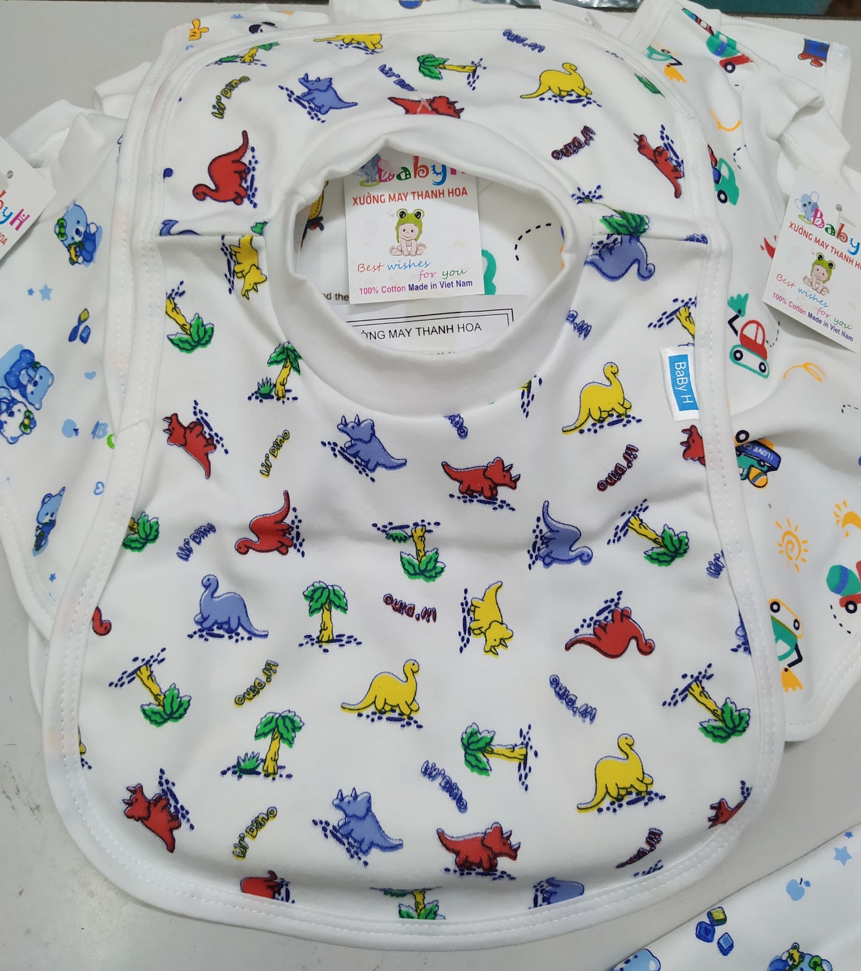 Yếm chui đầu 2lớp cotton cho bé