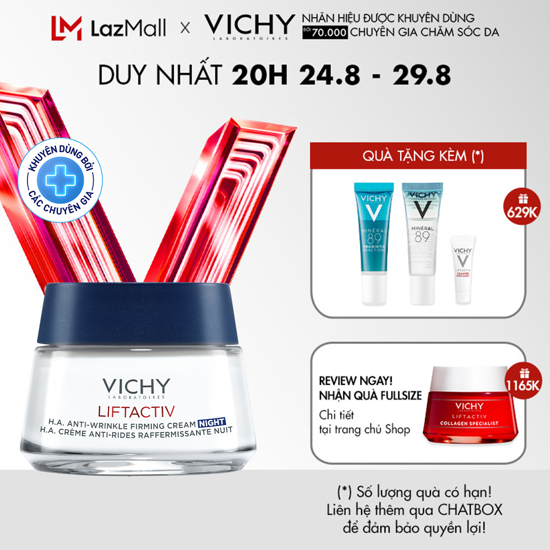 Kem dưỡng mờ vết nhăn và làm săn chắc da ban đêm Vichy Liftactive Night Cream